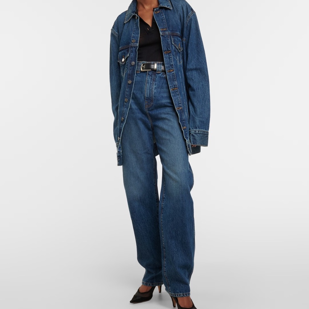 Khaite Albi High-Rise Straight Jean Archer Blue Size 28 - worn once!